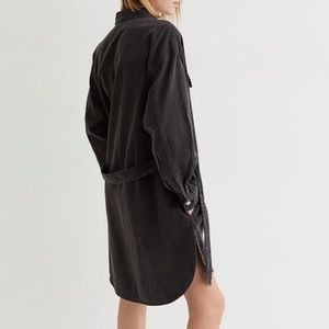 Oversized Denim Jacket Dress with Belt